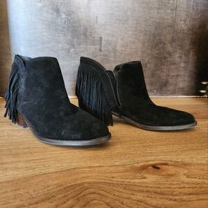 Lucky Brand Black Fringe Bootie
